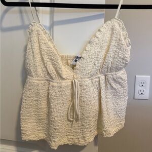 Princess Polly Cream Textured Top